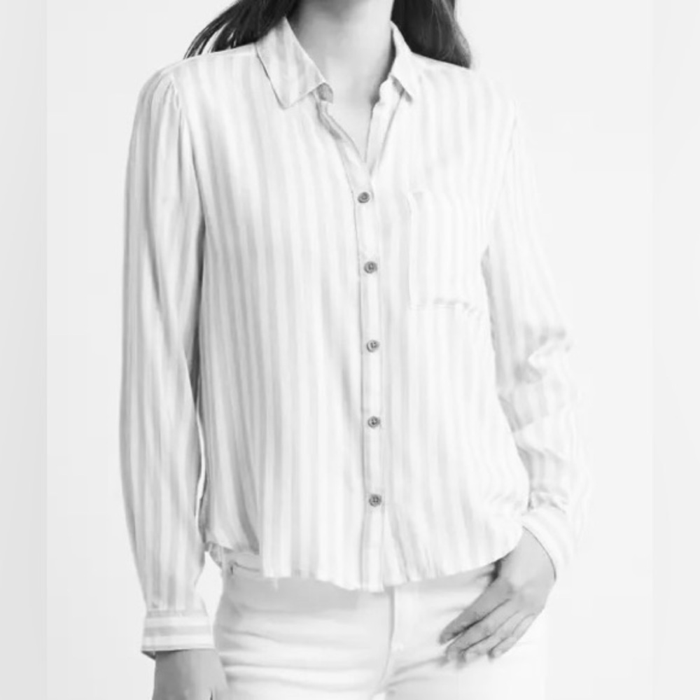 H&M Striped Green Button Down
